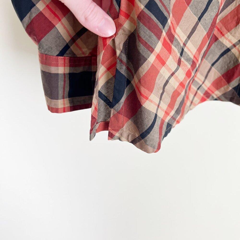 Vintage 90s Y2K Plaid Print Button Down Shirt Top Blouse Fall Christmas Preppy - Picture 6 of 7